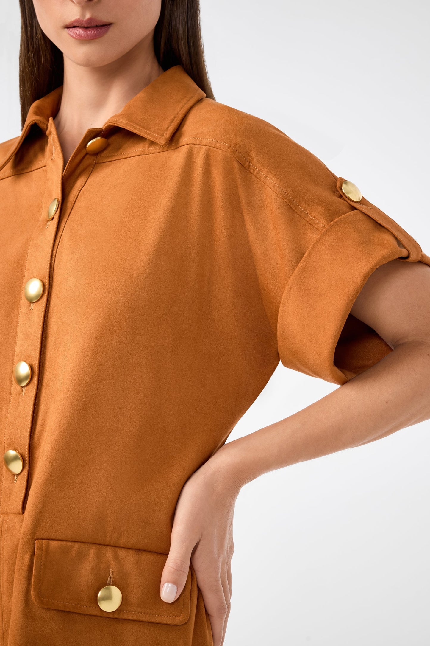 Vestido de gamuza corto