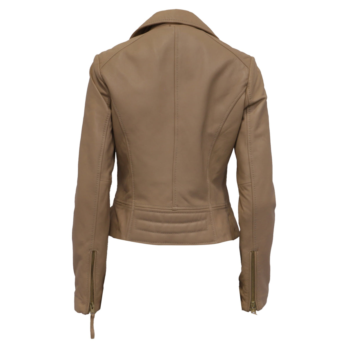 Chaqueta de cuero color beige