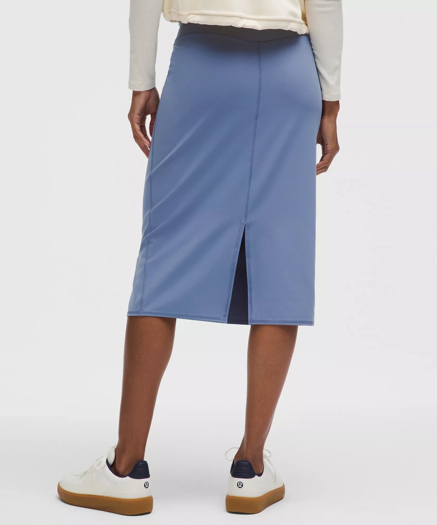 Falda midi de corte ajustado de tiro alto