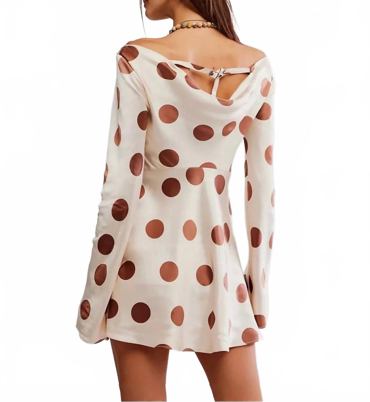 Vestido de lunares color marfil