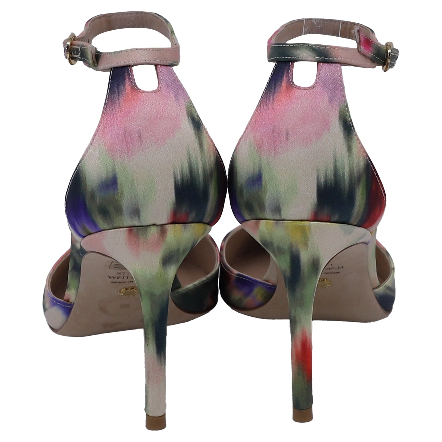 Tacones de satén multicolor