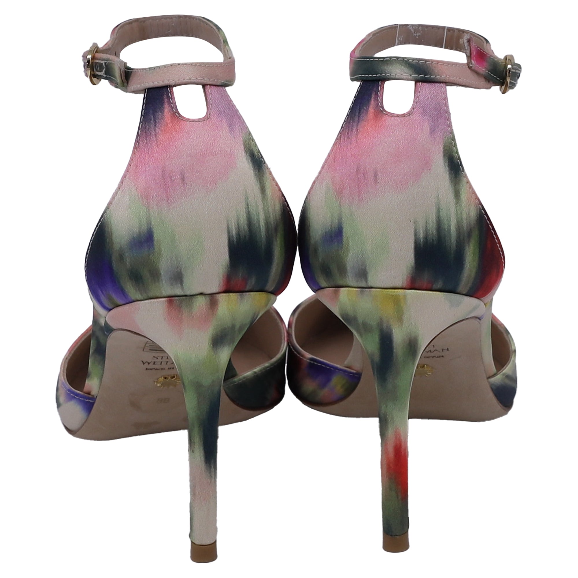 Tacones de satén multicolor