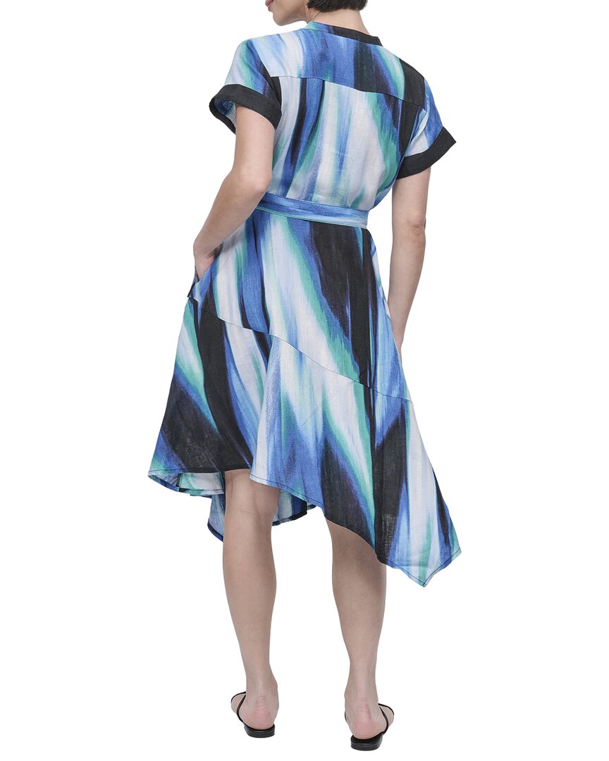 Vestido de lino midi con estampado