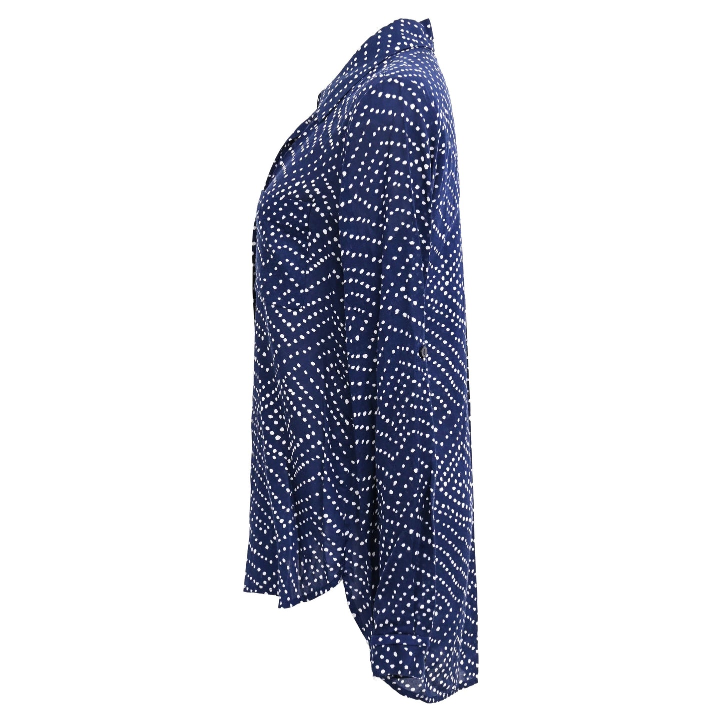 Camisa de seda con estampado color azul