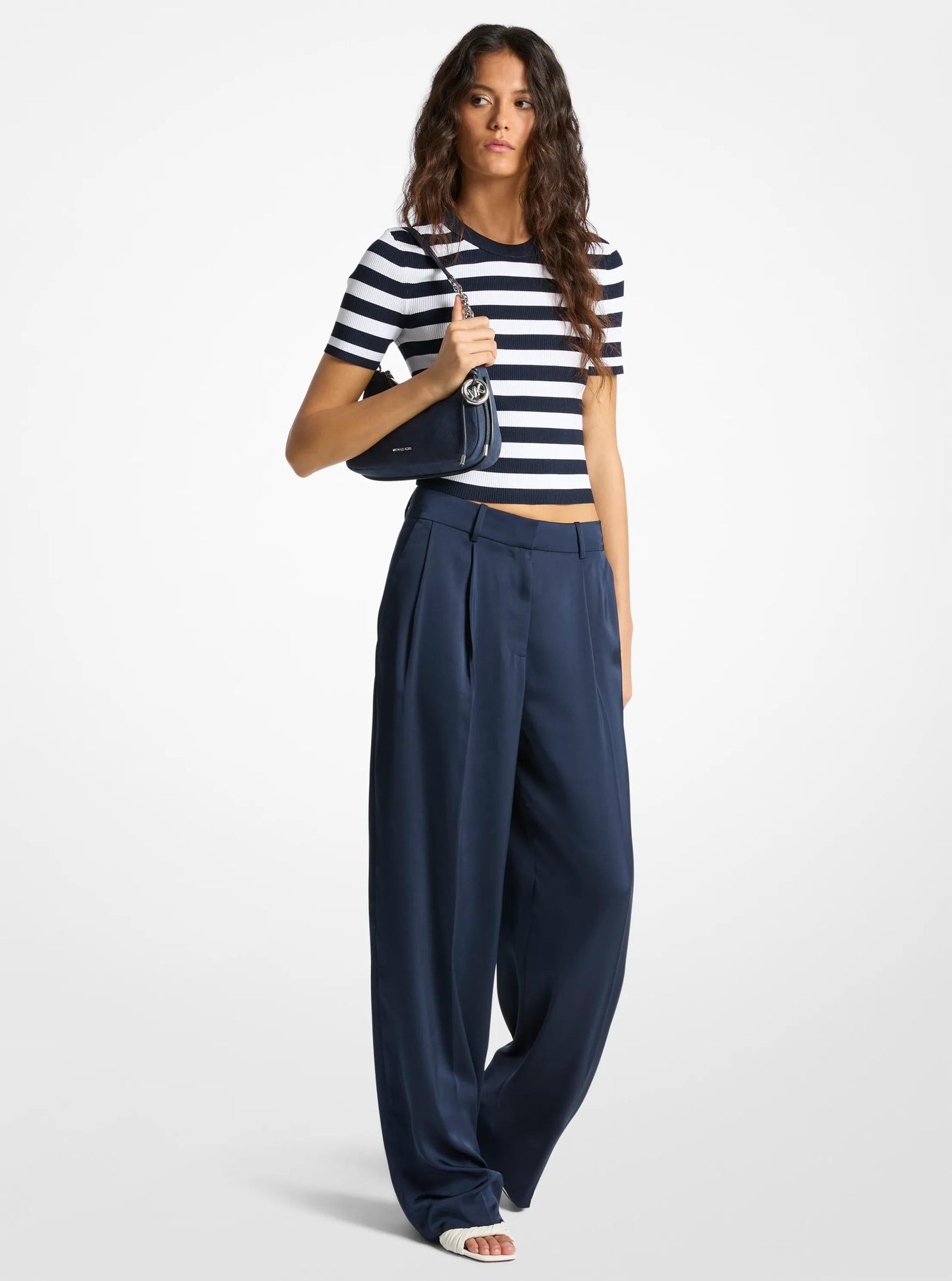 Pantalón de satén de pierna ancha
