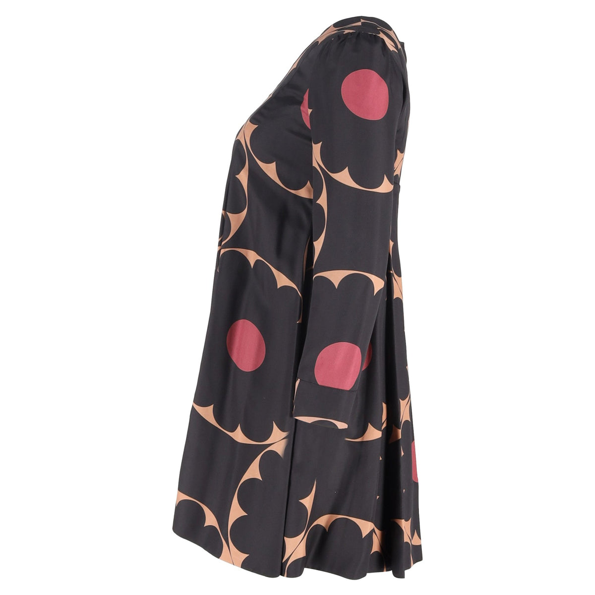 Vestido de seda corto con estampado floral multicolor