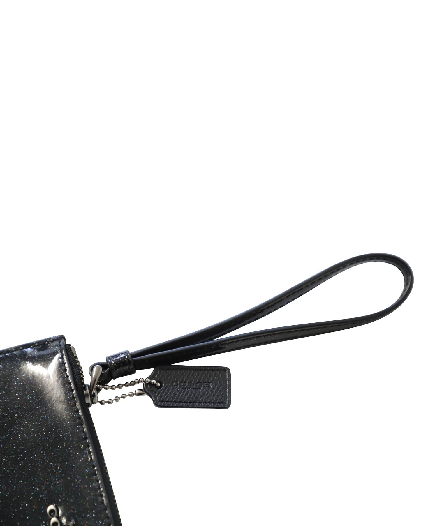 Bolso de muñeca de cuero color negro