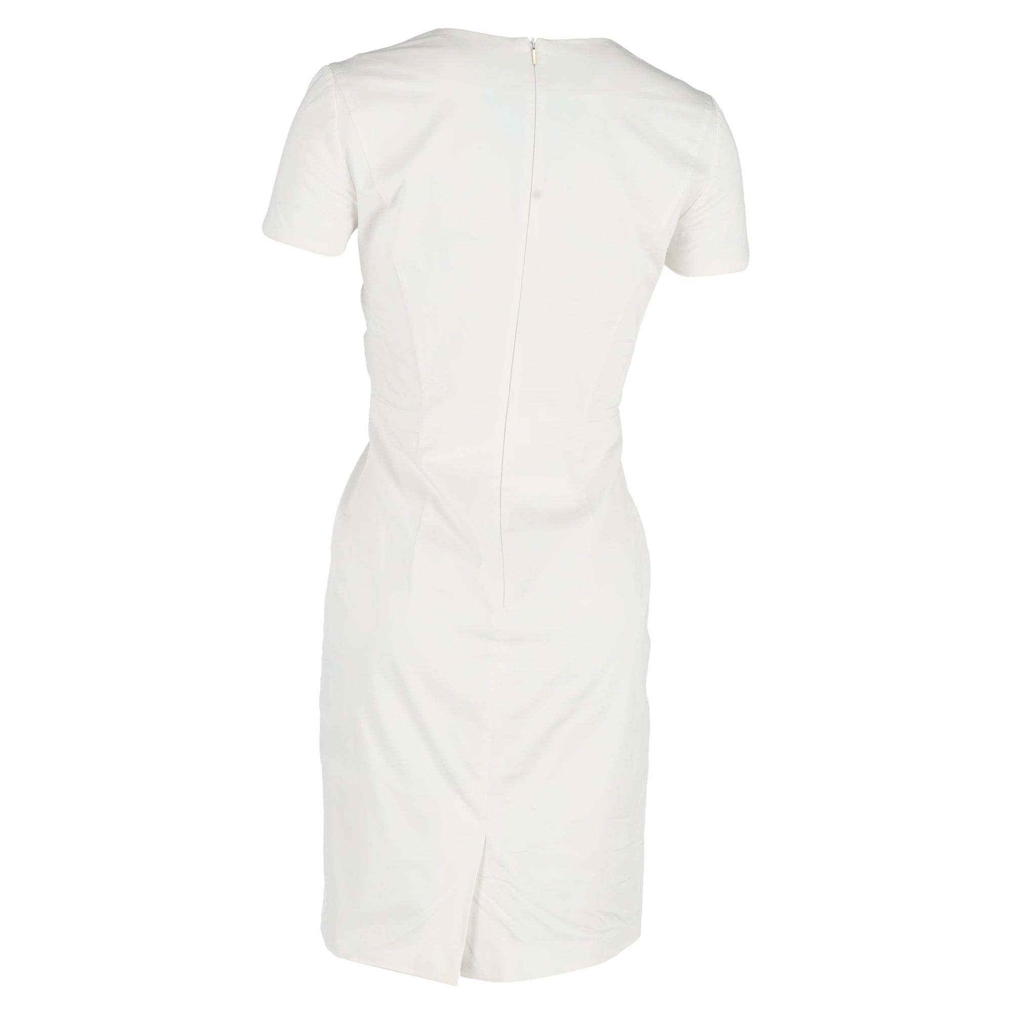 Vestido con cuello en V color blanco