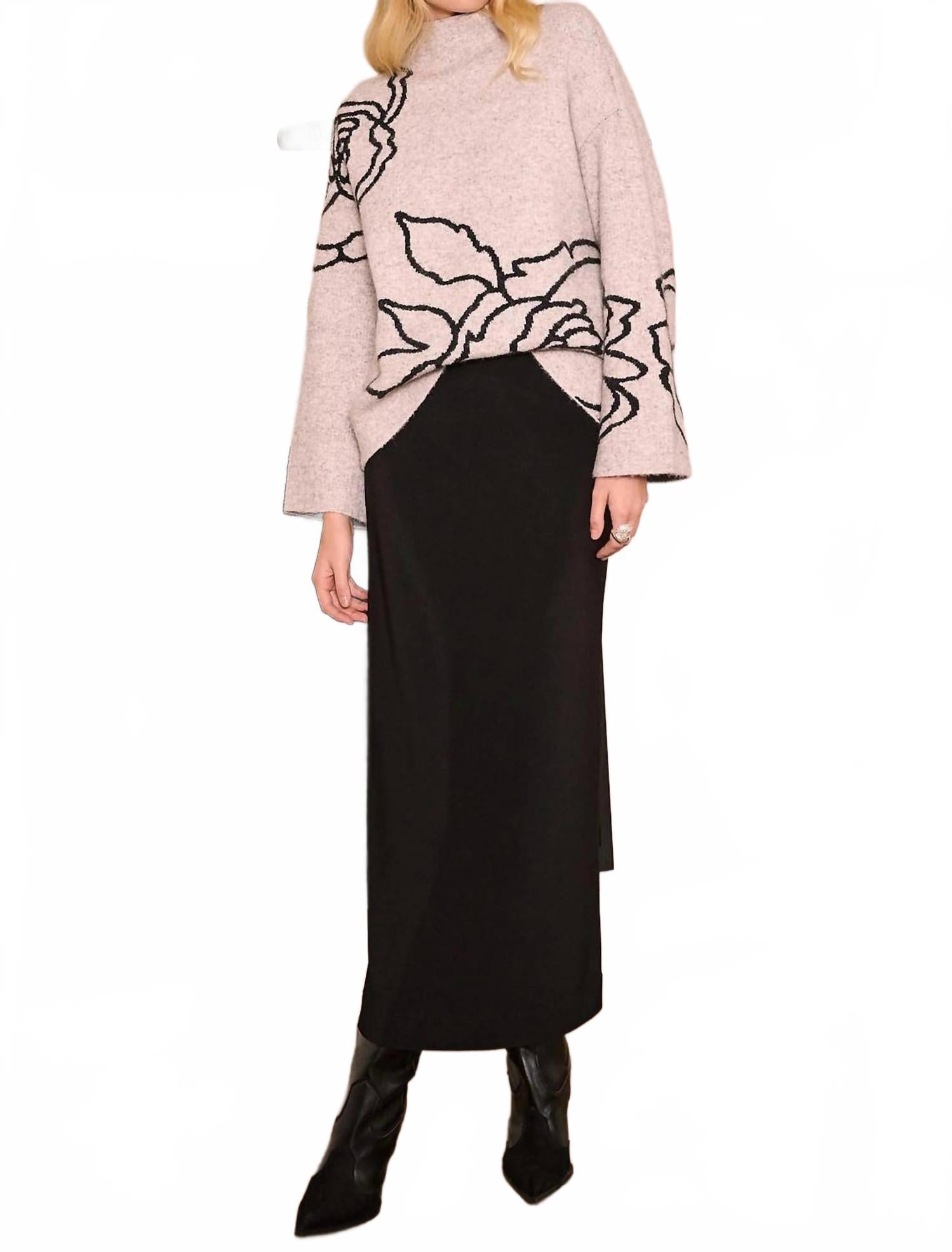 Falda larga color negro