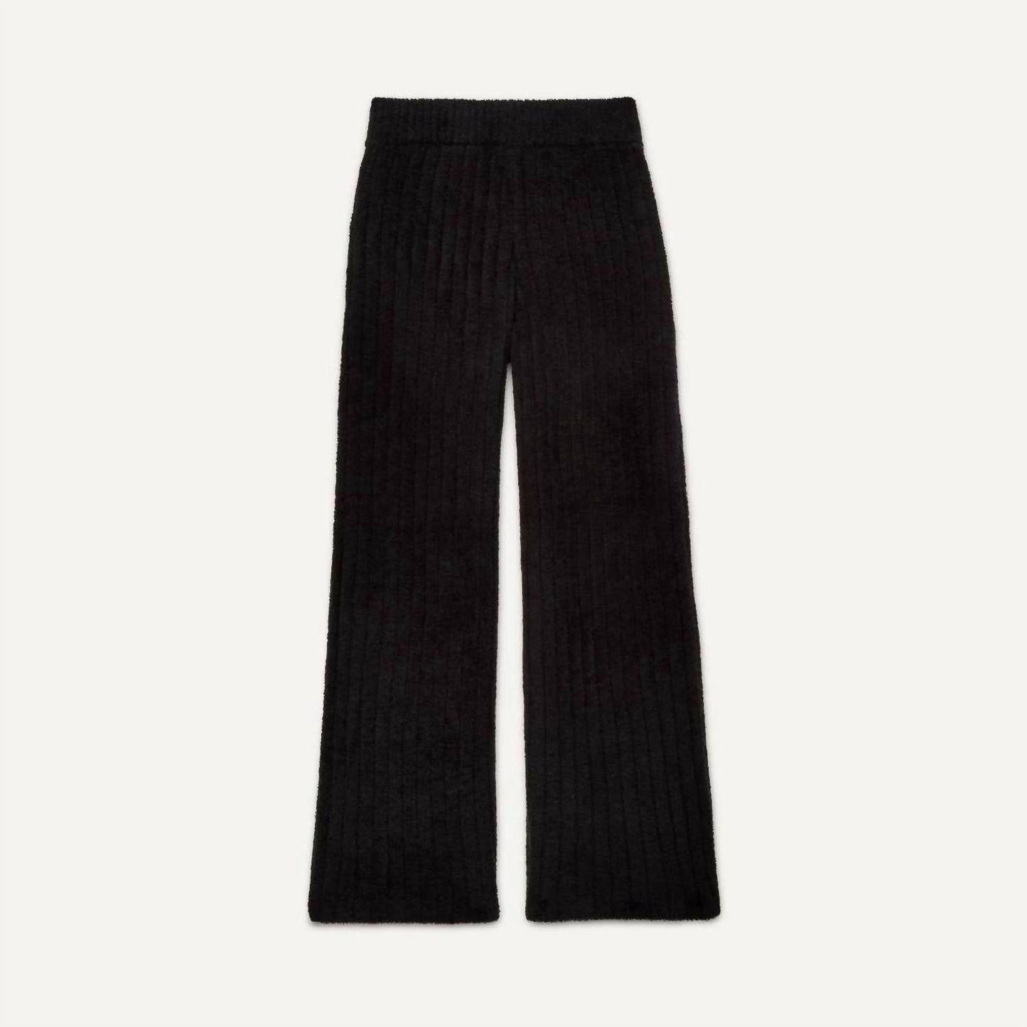 Pantalón deportivo con tejido acanalado color negro