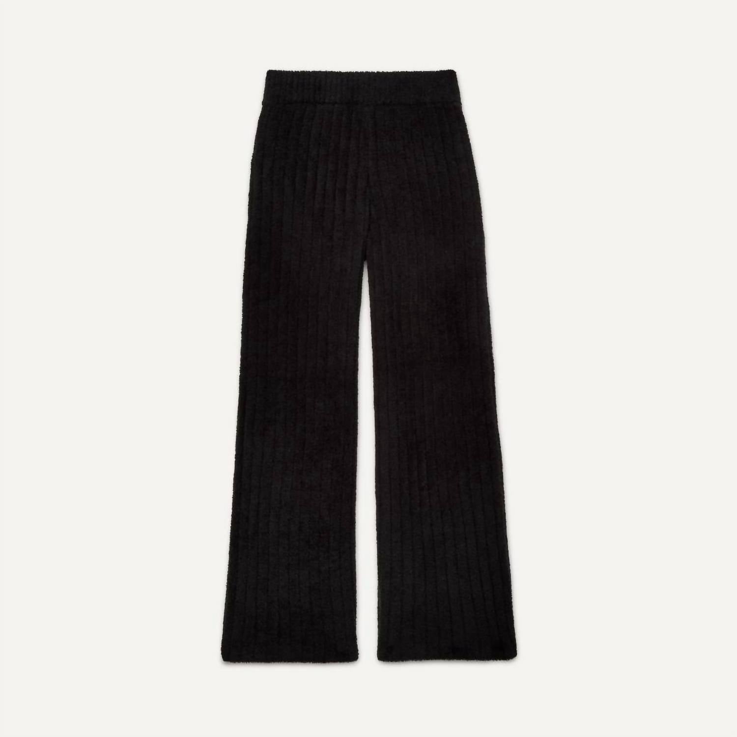 Pantalón deportivo con tejido acanalado color negro