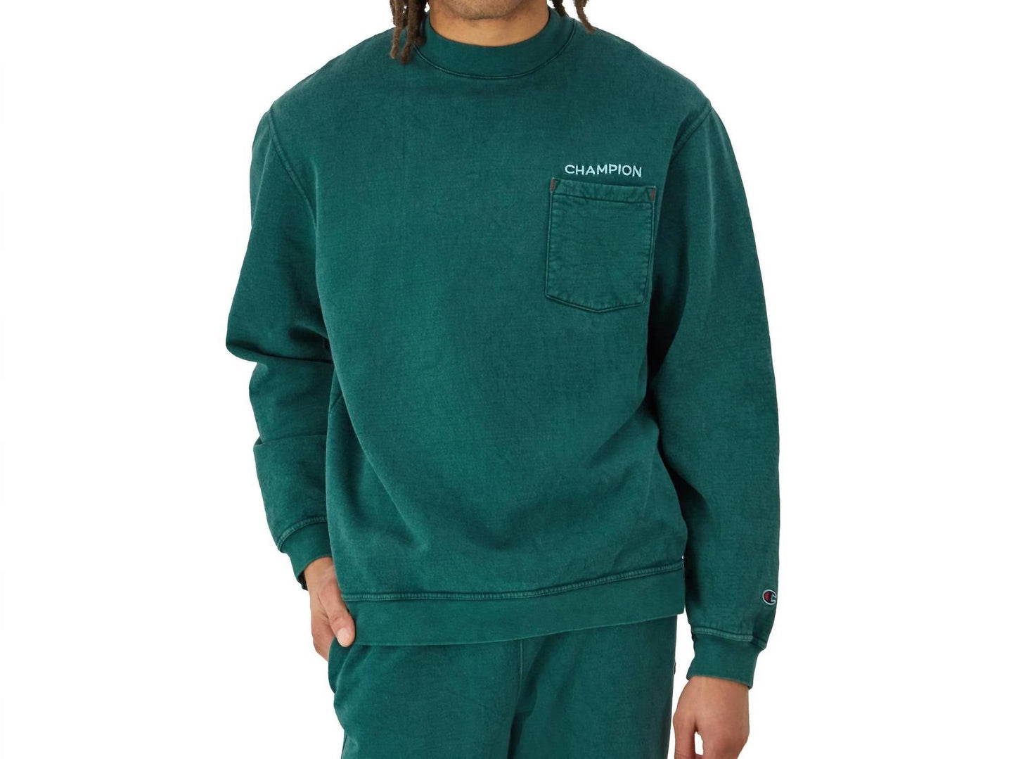 Buzo de hombre con cuello redondo color verde