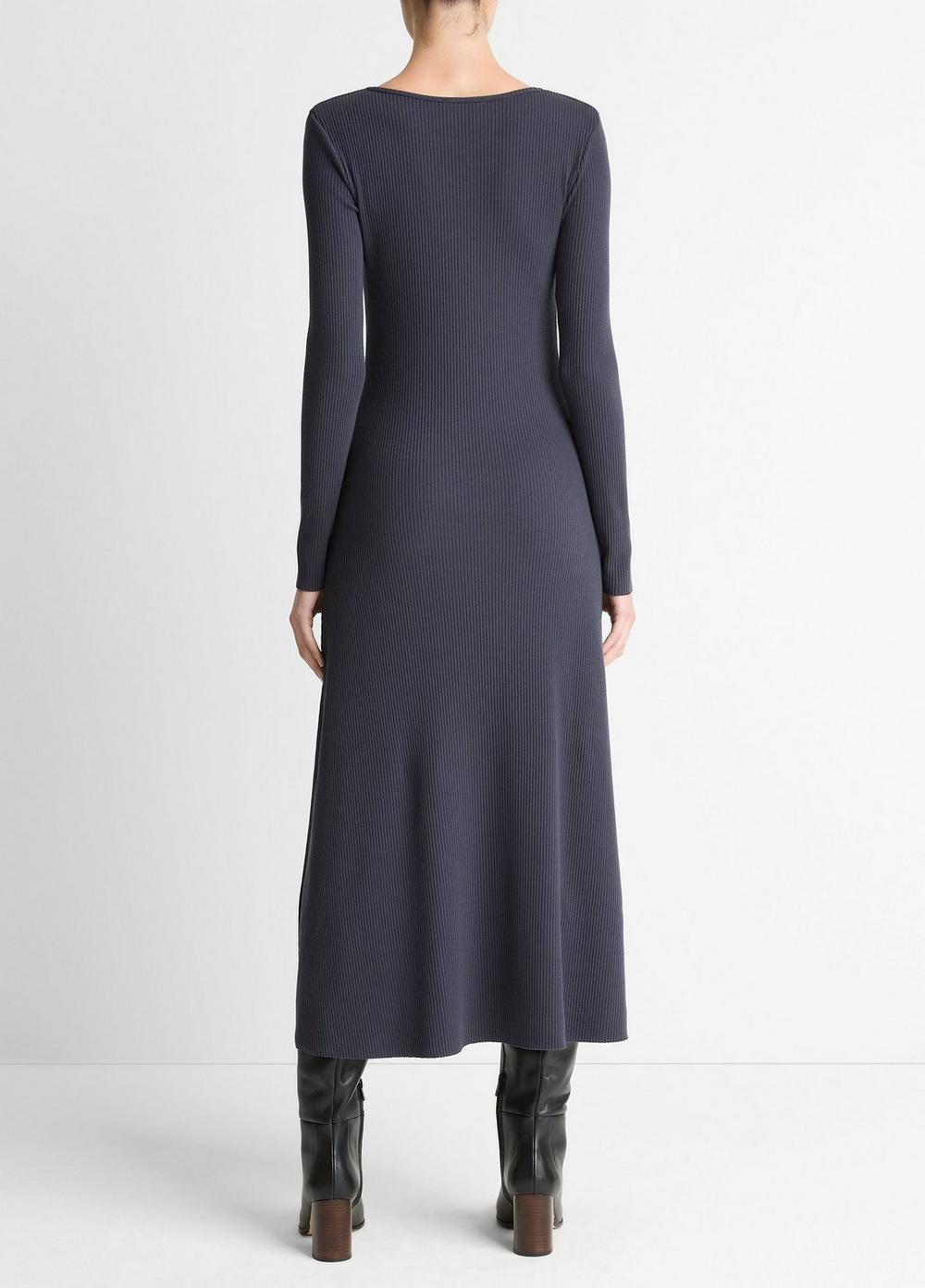 Vestido de mezcla de algodón con tejido acanalado
