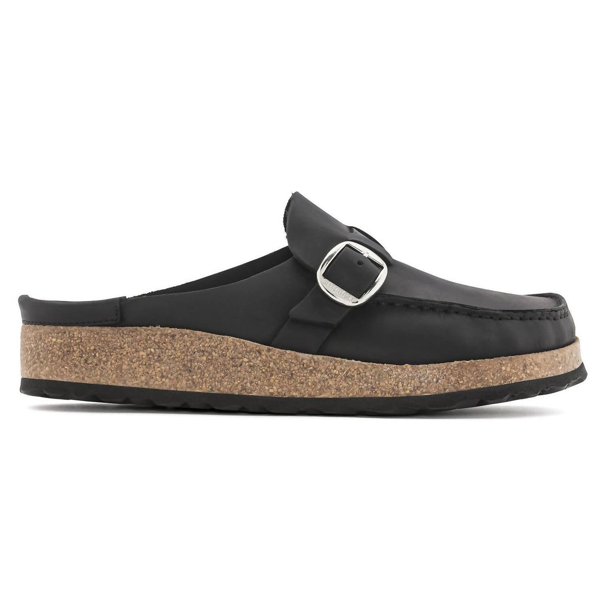 Zuecos unisex de cuero color negro