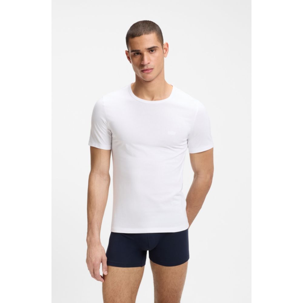 Camiseta interior (3 unidades) de algodón con bordado