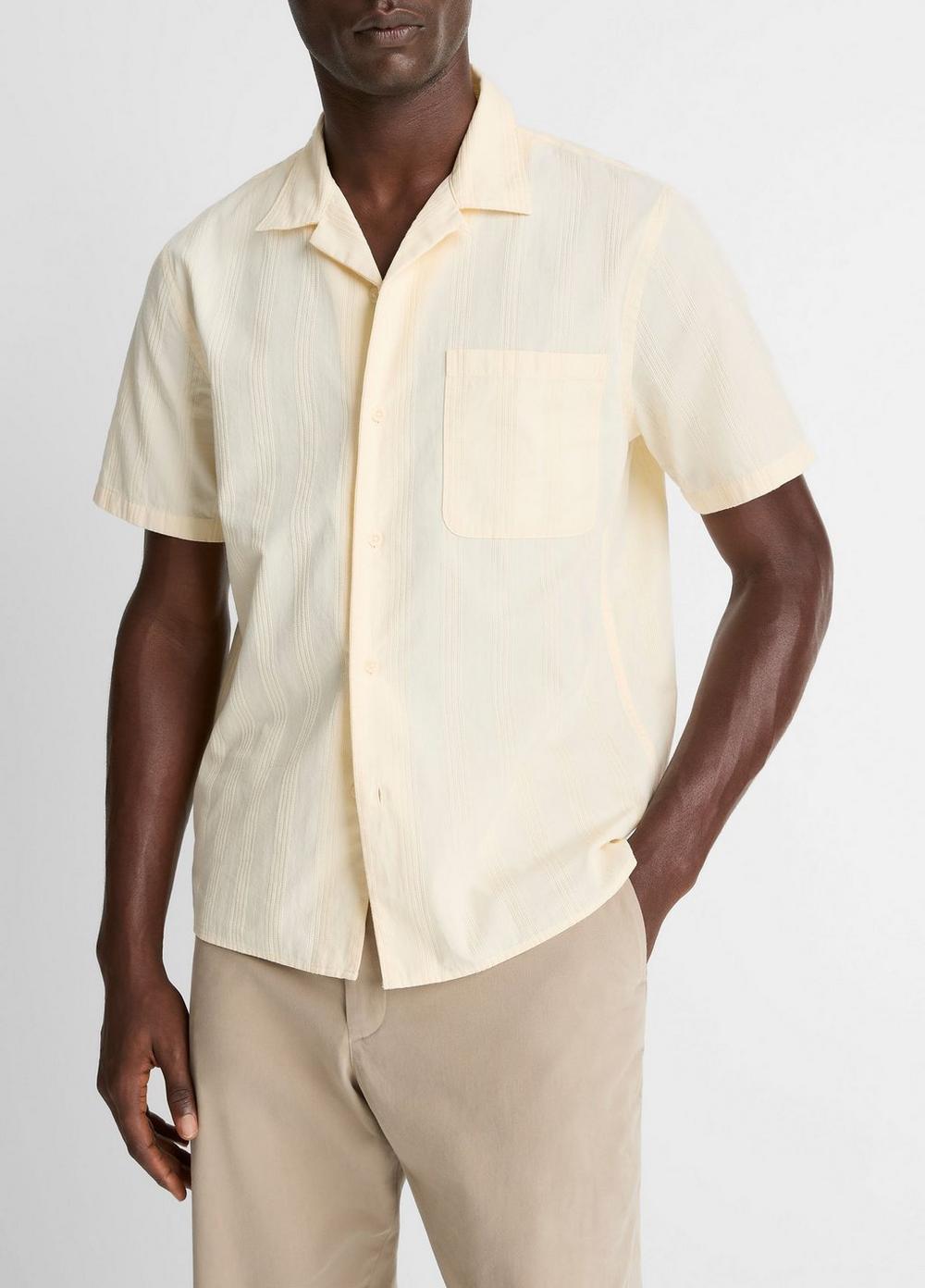Camisa de algodón de manga corta a rayas