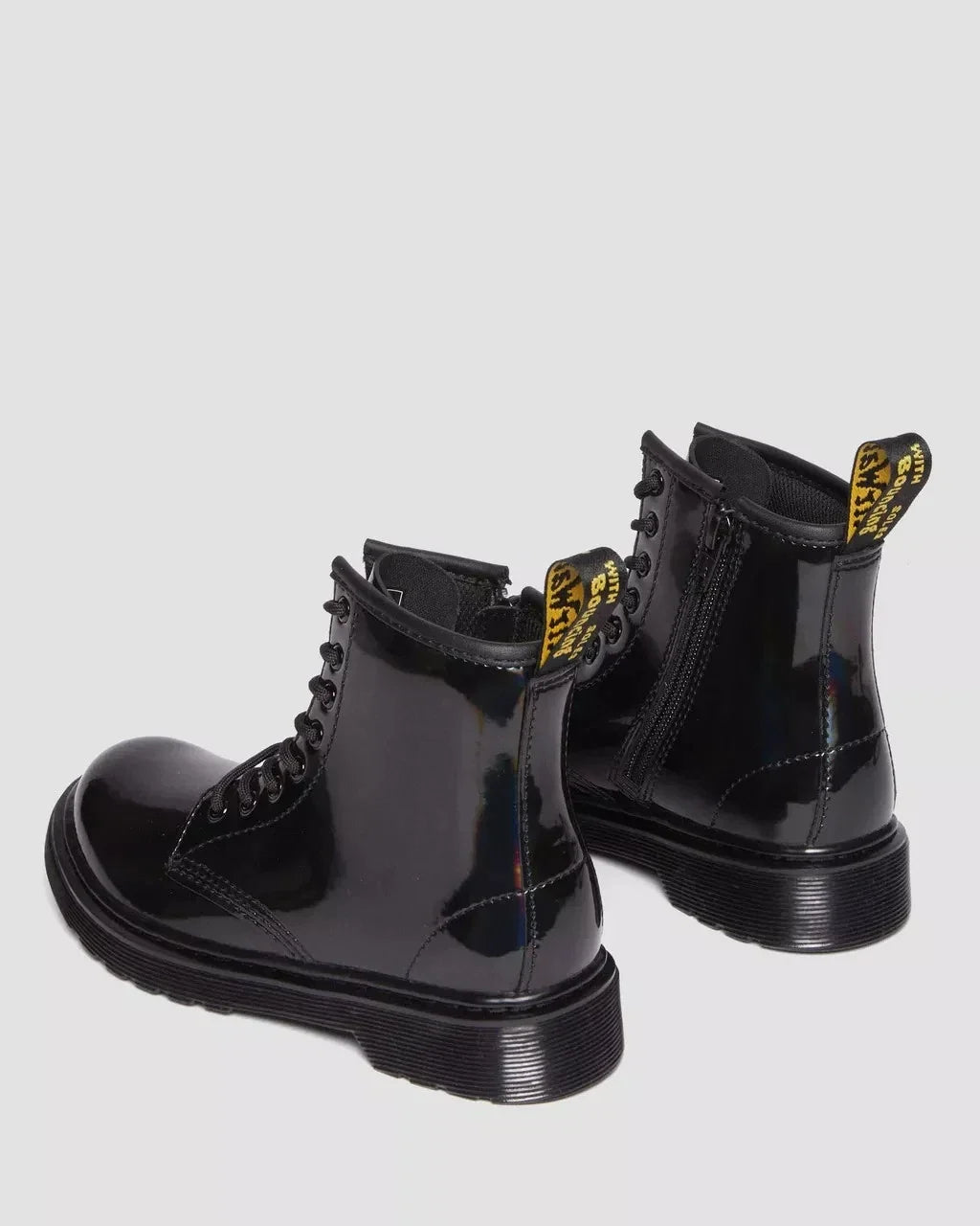 Botas infantil de cuero color negro y multicolor