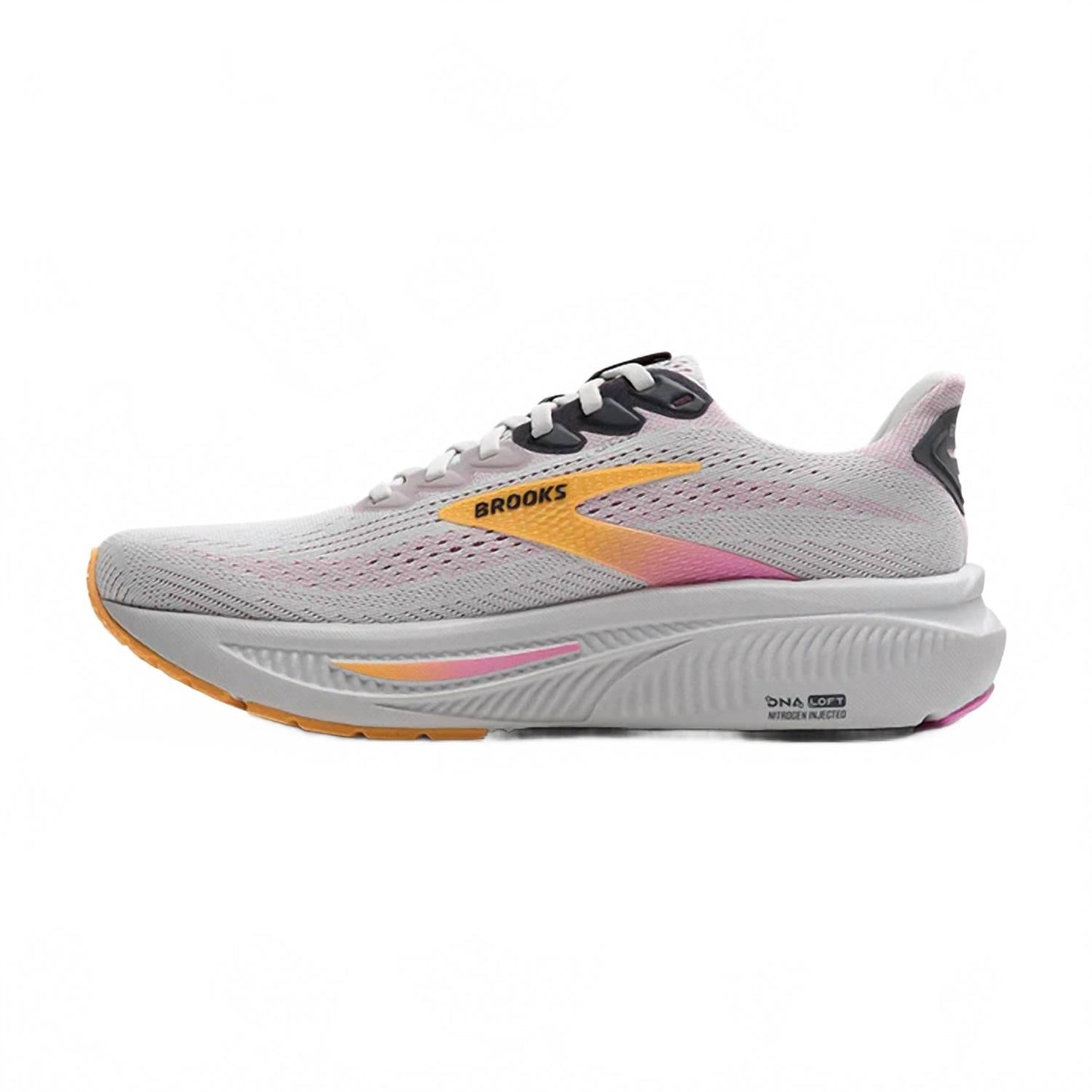 Tenis para correr de mujer color rosado y plateado