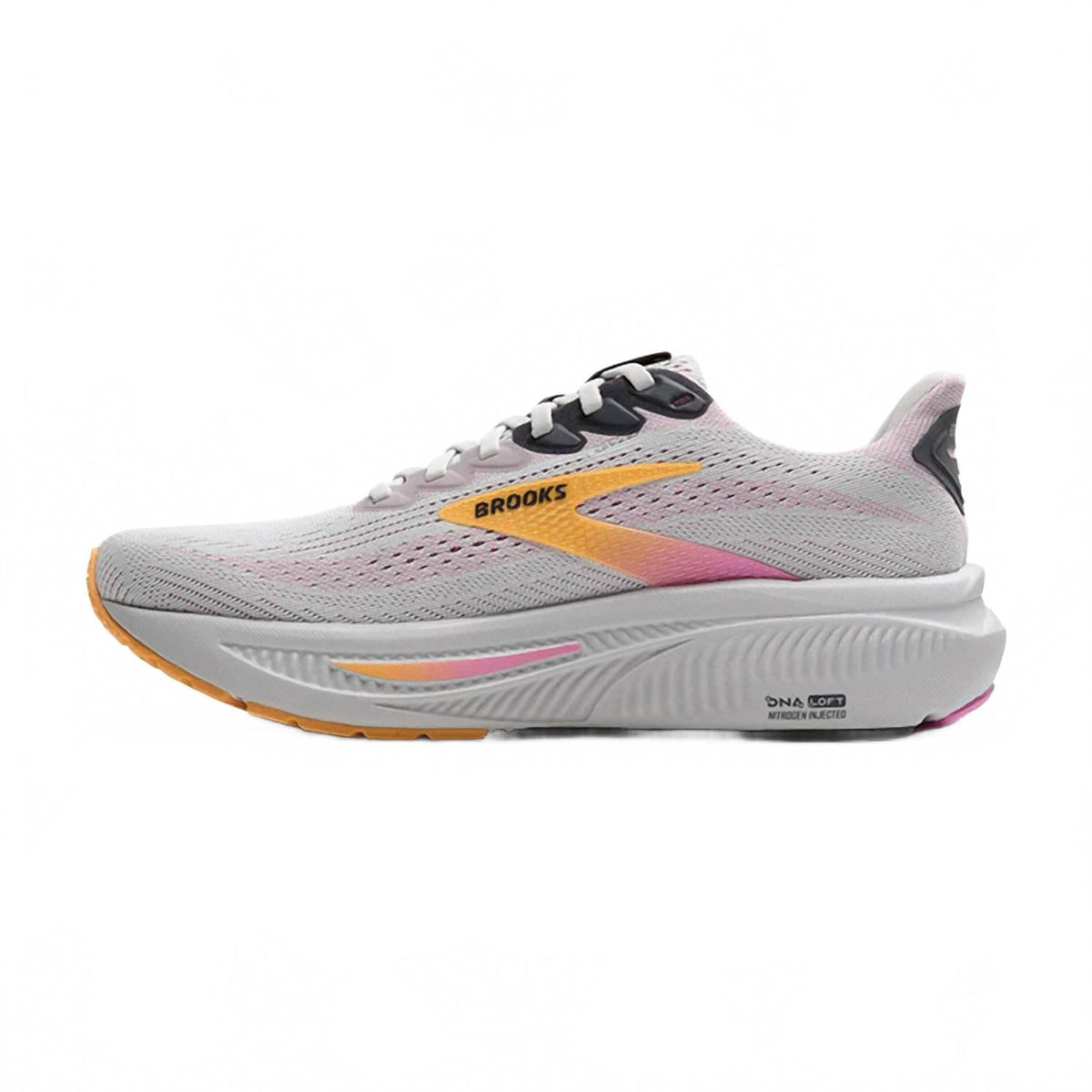 Tenis para correr de mujer color rosado y plateado