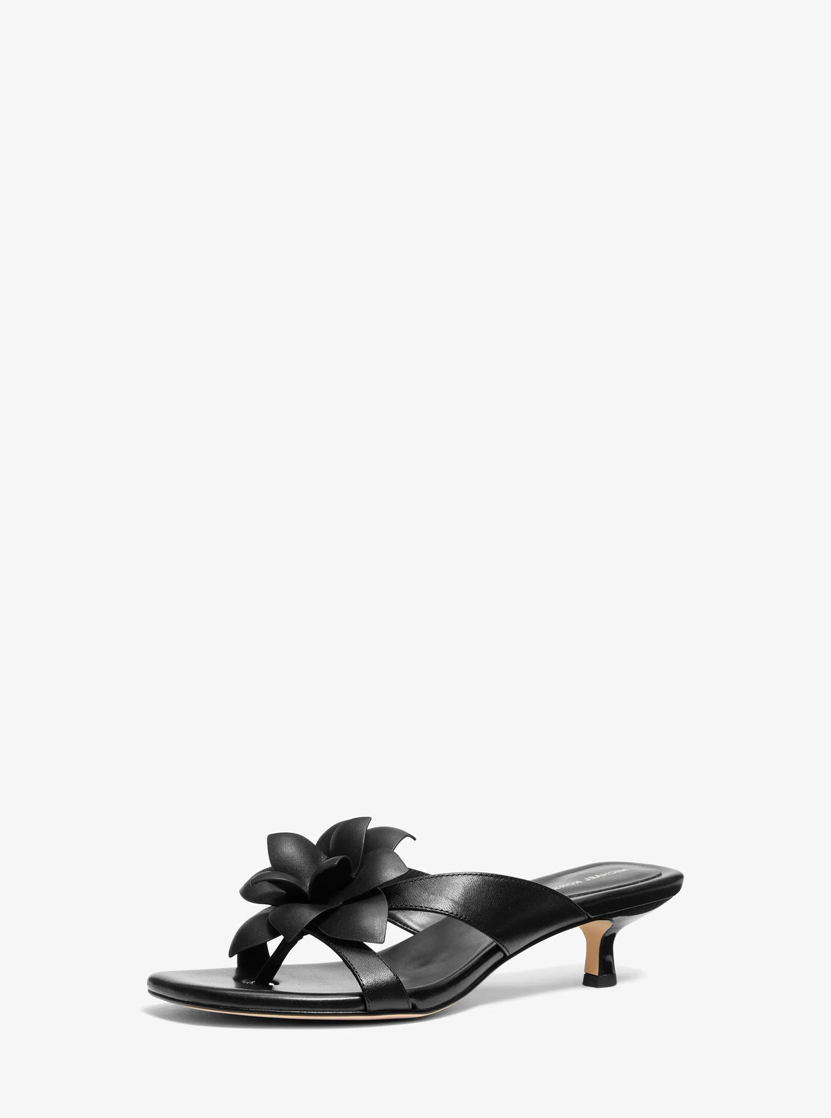 Sandalias de cuero con estampado floral