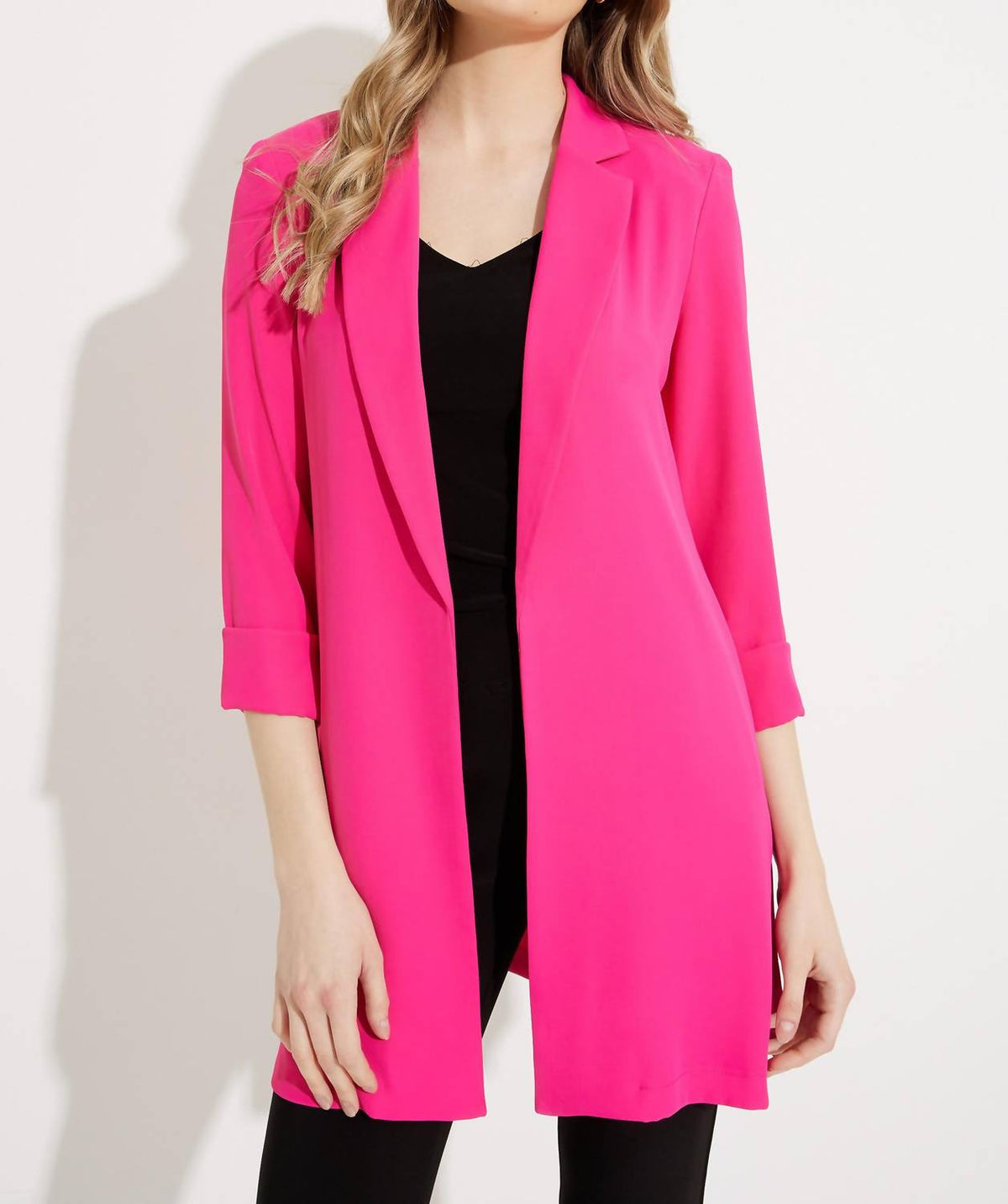Blazer de corte amplio color rosado