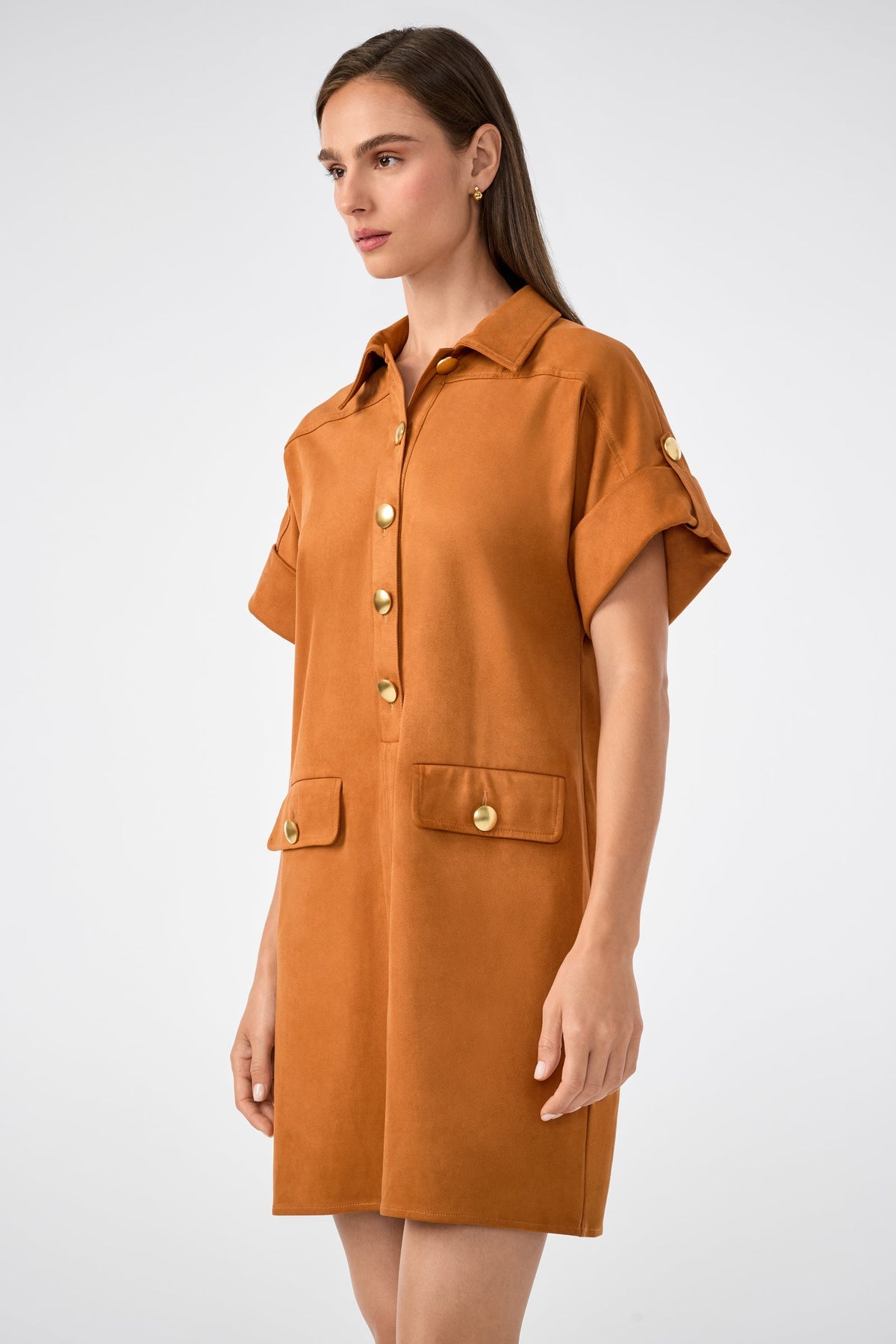 Vestido de gamuza corto