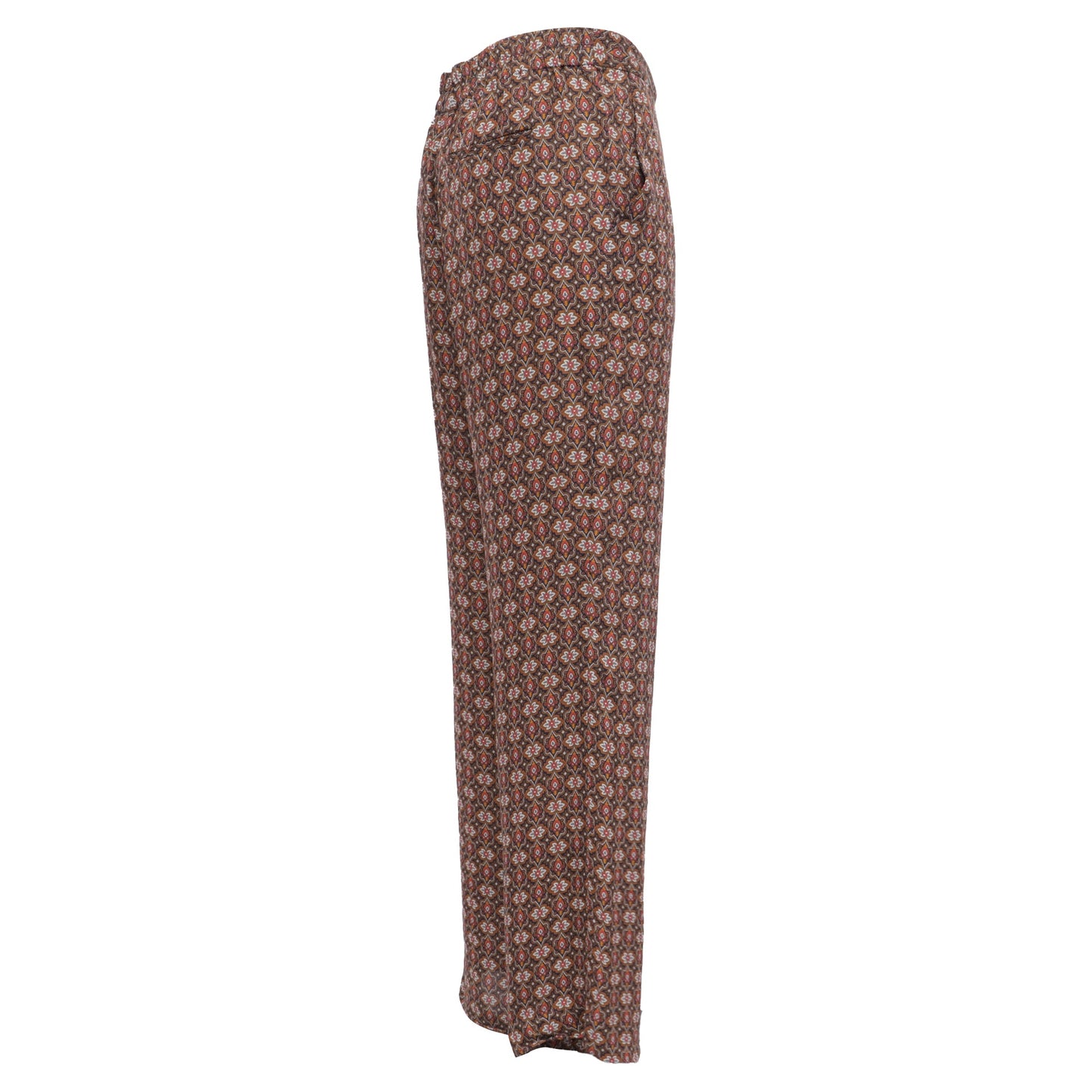 Theory Pantalones Estampados Pierna Recta en Seda Multicolor