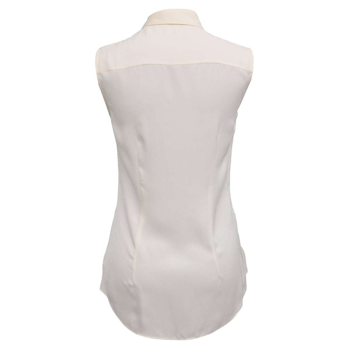 Blusa de seda sin mangas color blanco