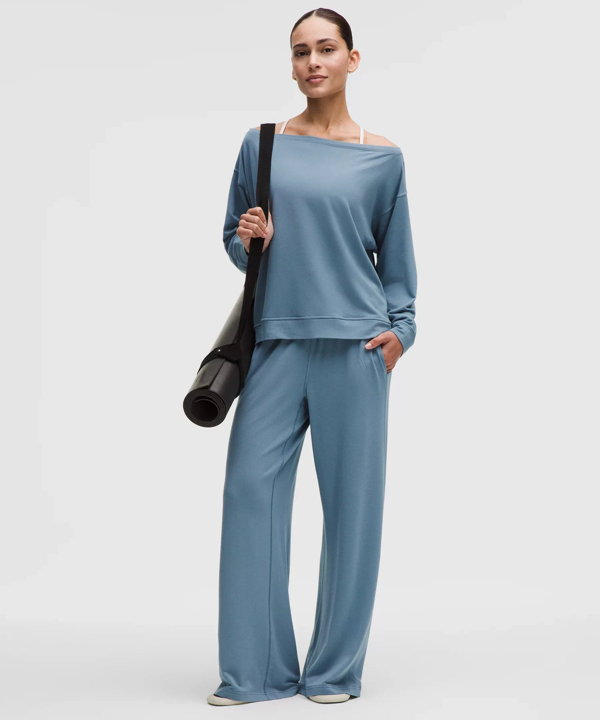 Pantalón de pierna ancha de tiro medio