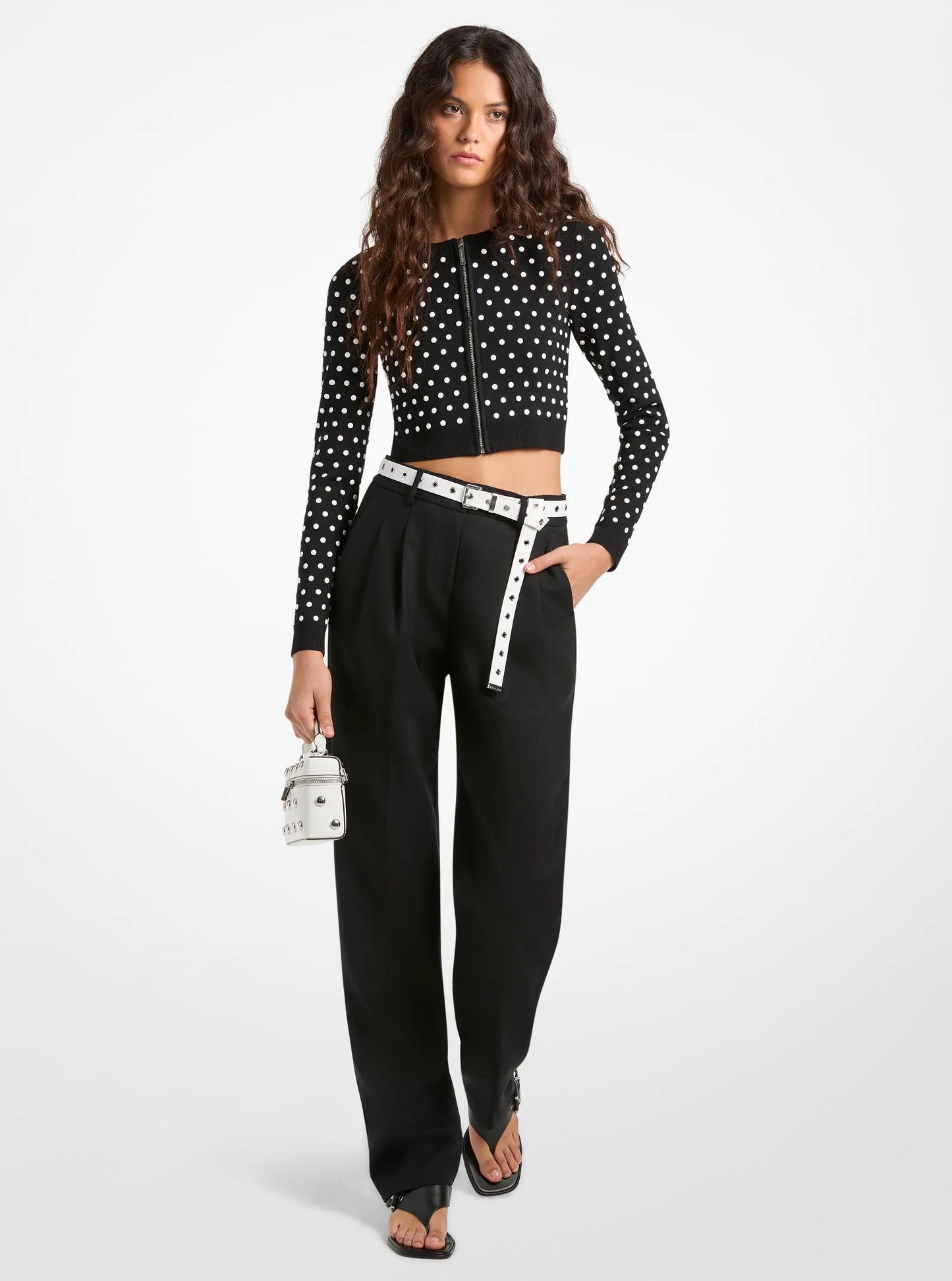Pantalón de mezcla de lana con pliegues