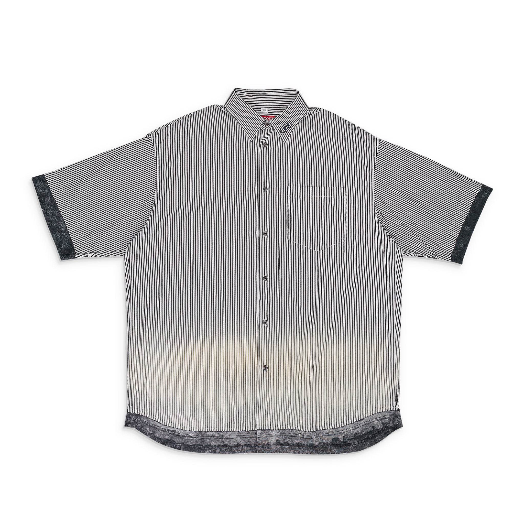 Camisa de manga corta a rayas color azul