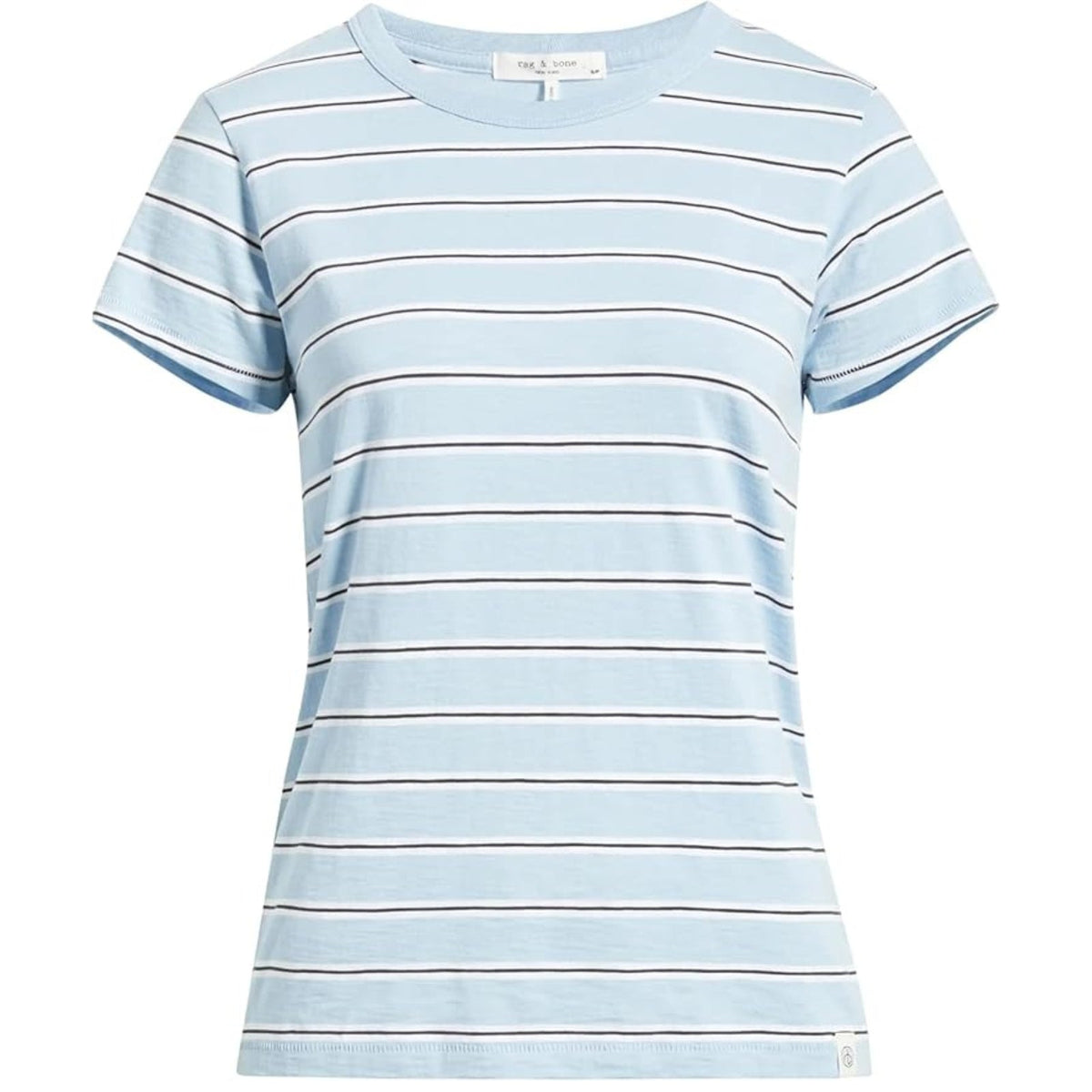 Camiseta de mujer a rayas color azul claro