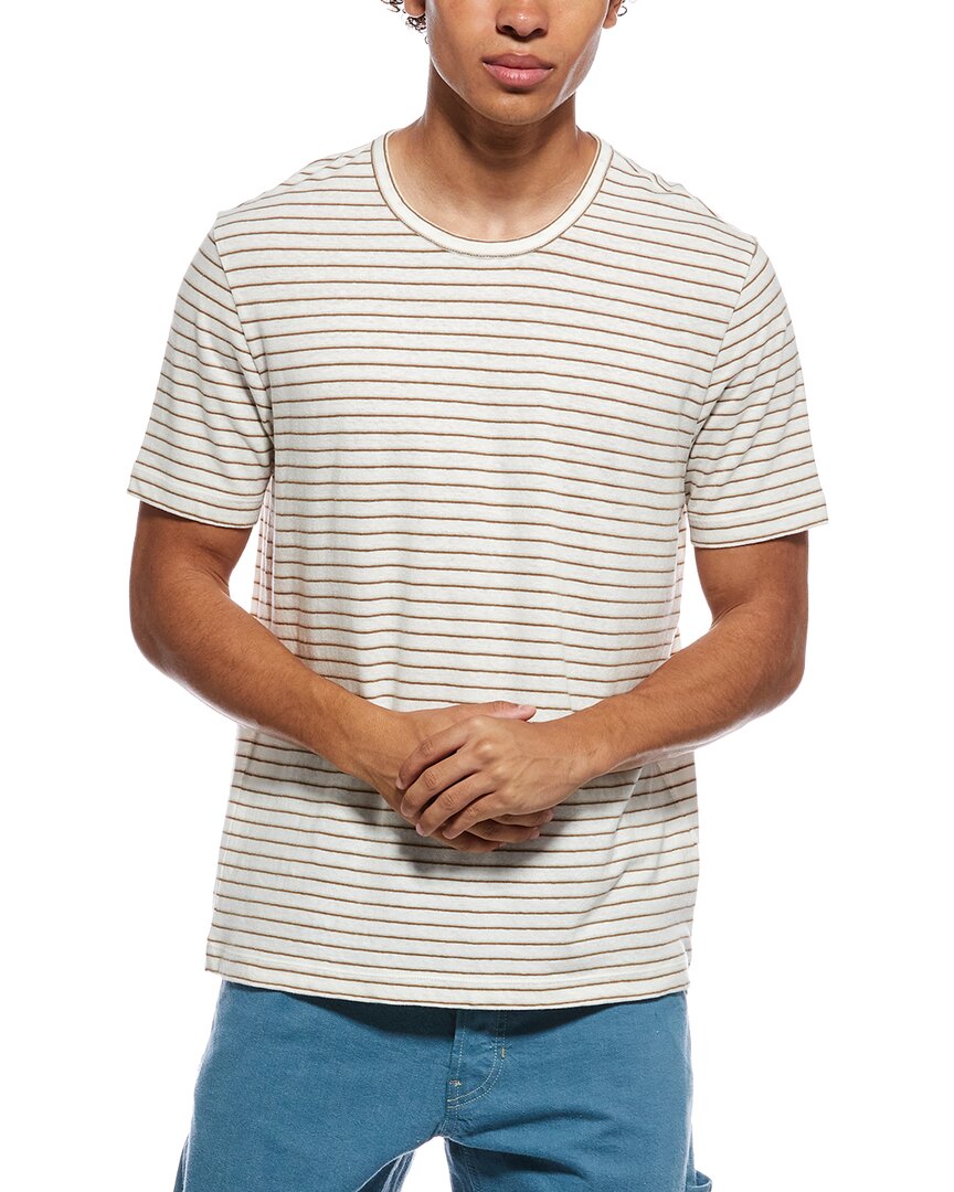 Camiseta de mezcla de lino con cuello redondo