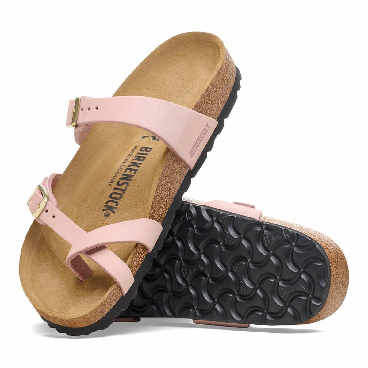 Sandalias de mujer de cuero color rosado