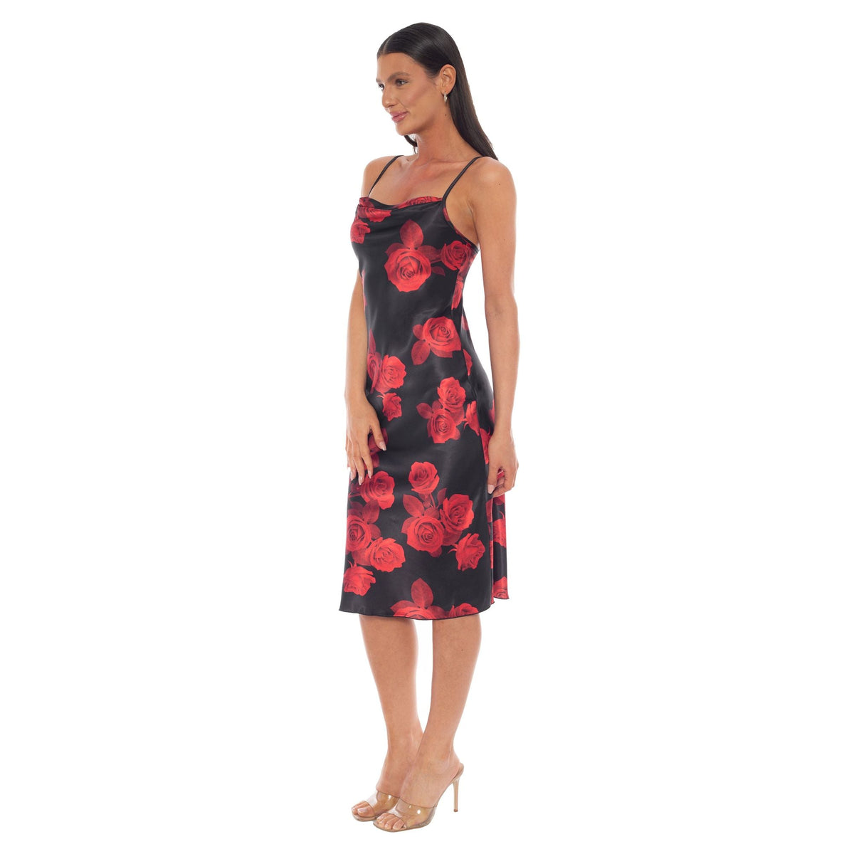 Vestido de mujer de satén midi