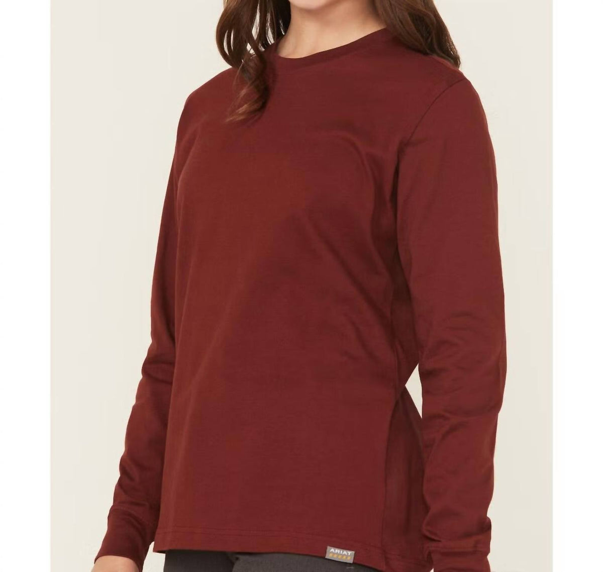 Camiseta de algodón de manga larga con estampado color café