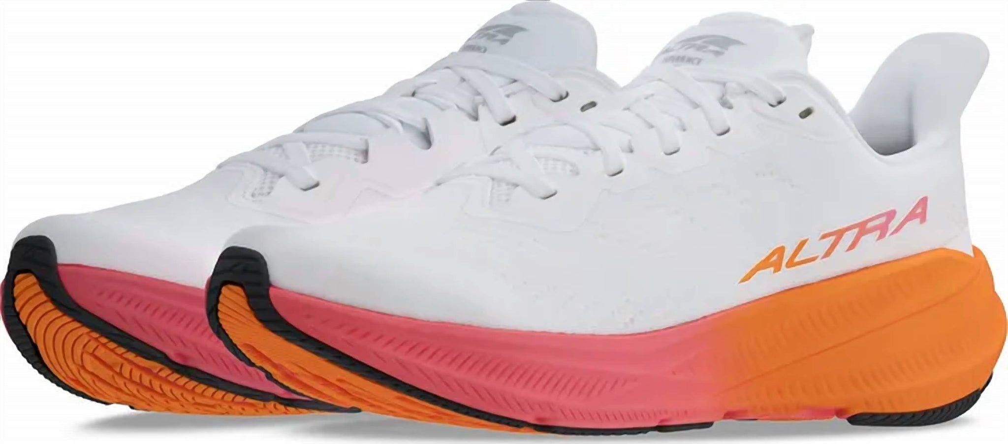Tenis para correr de mujer color blanco y naranja