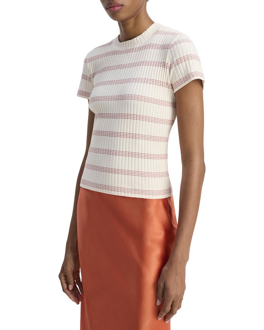 Top con cuello redondo a rayas