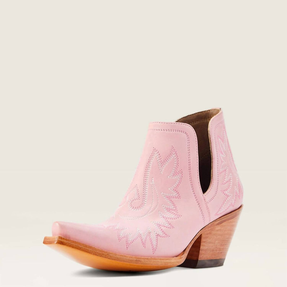 Botines de mujer de cuero color rosado