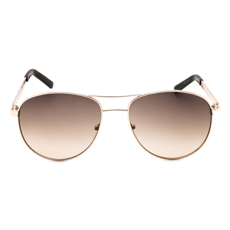 Gafas color café y dorado