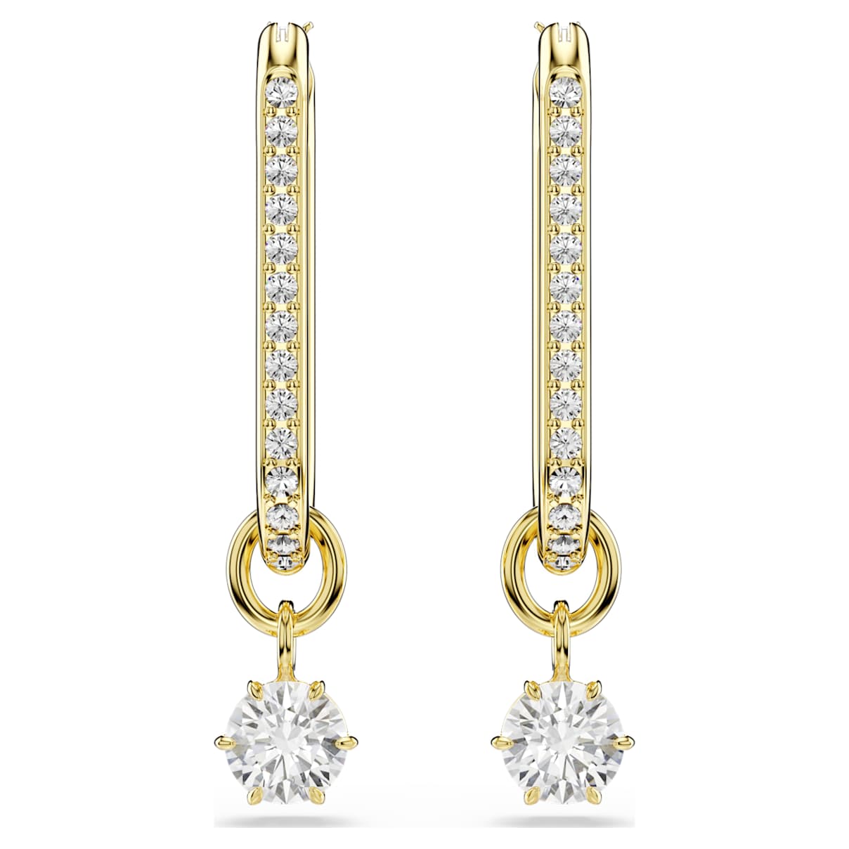 Aretes color blanco y dorado
