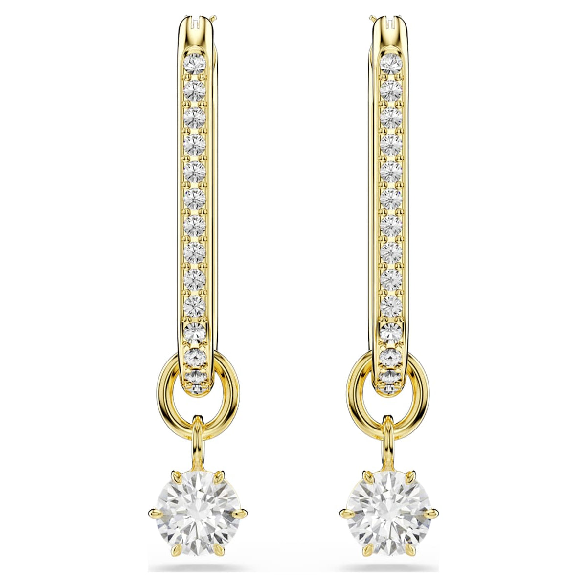 Aretes color blanco y dorado