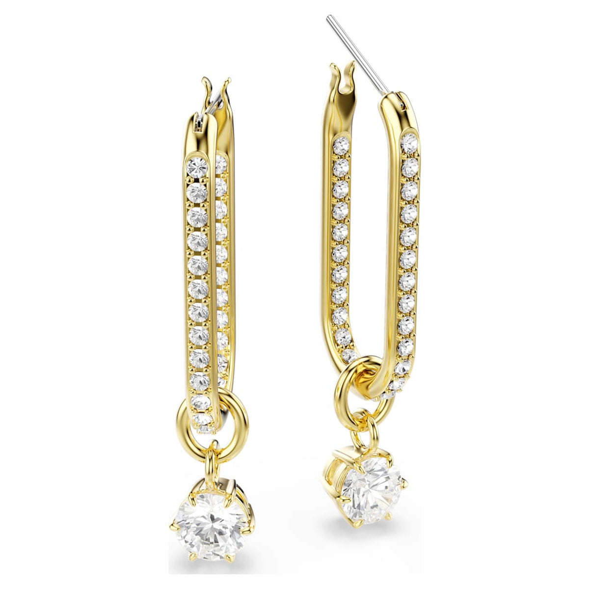 Aretes color blanco y dorado