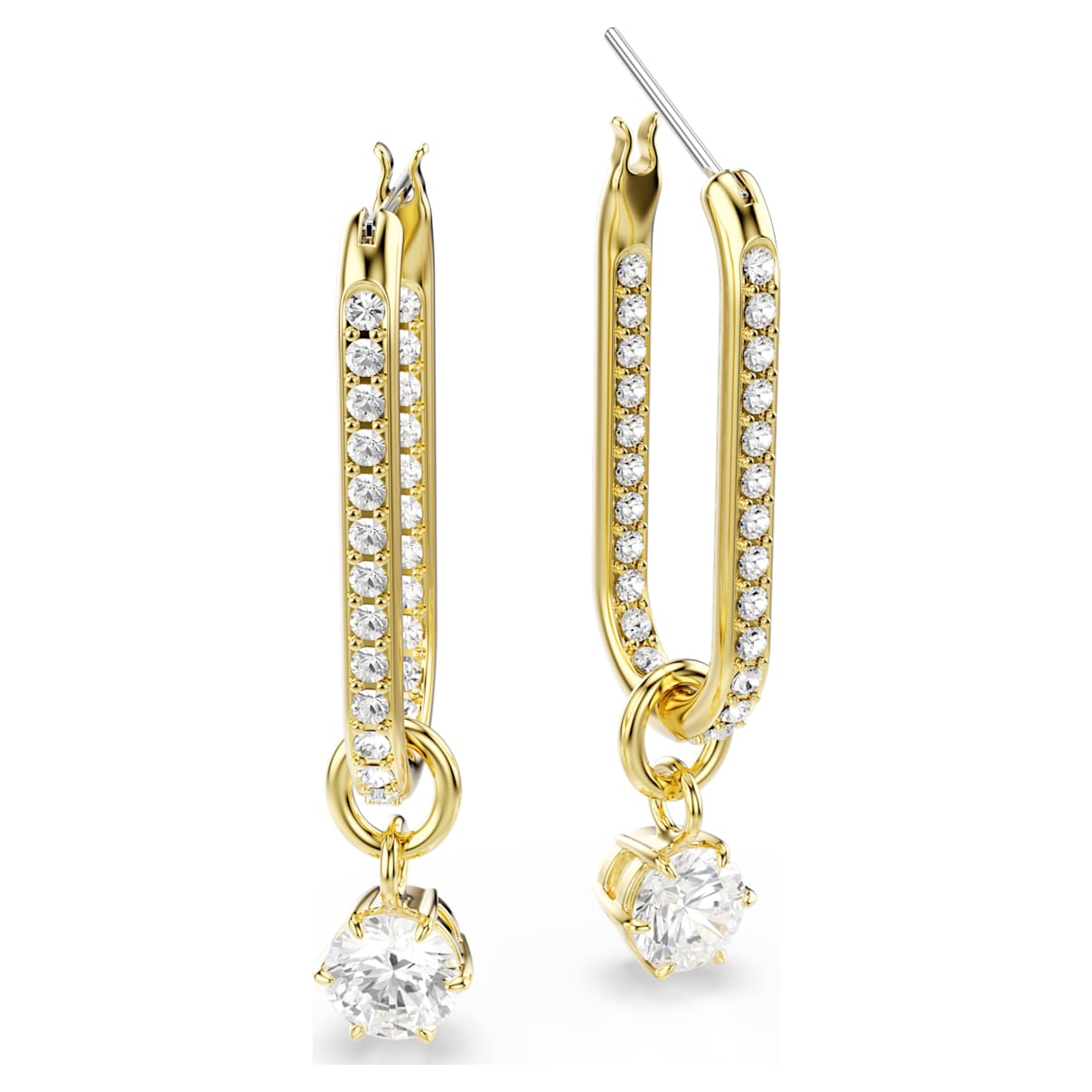 Aretes color blanco y dorado