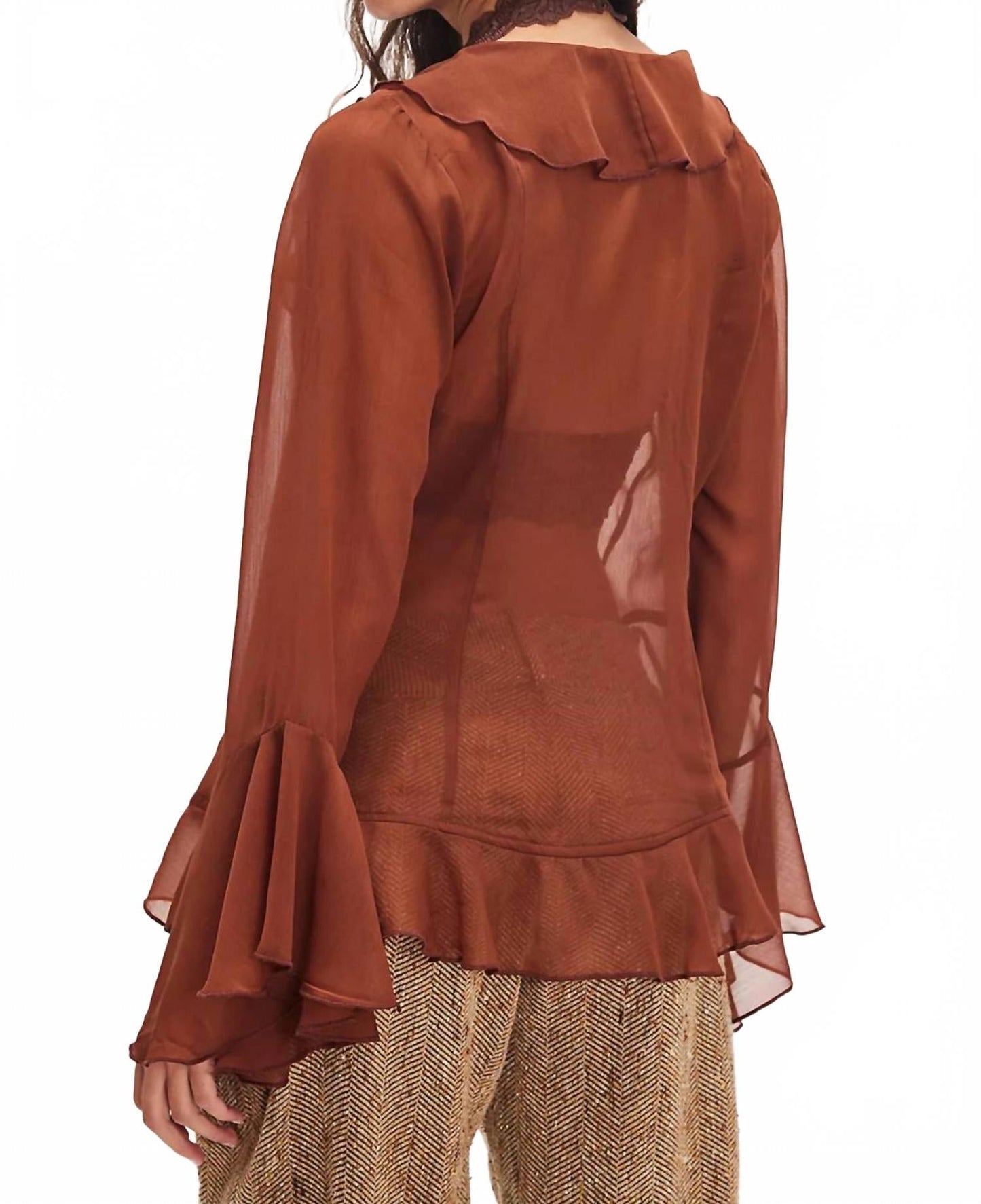 Top de gasa con cuello en V