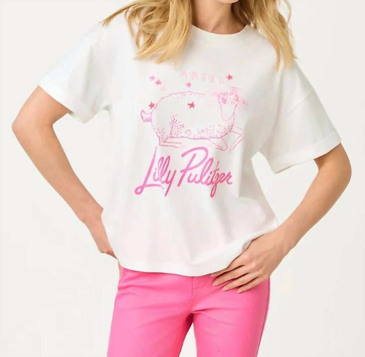 Top color blanco y rosado