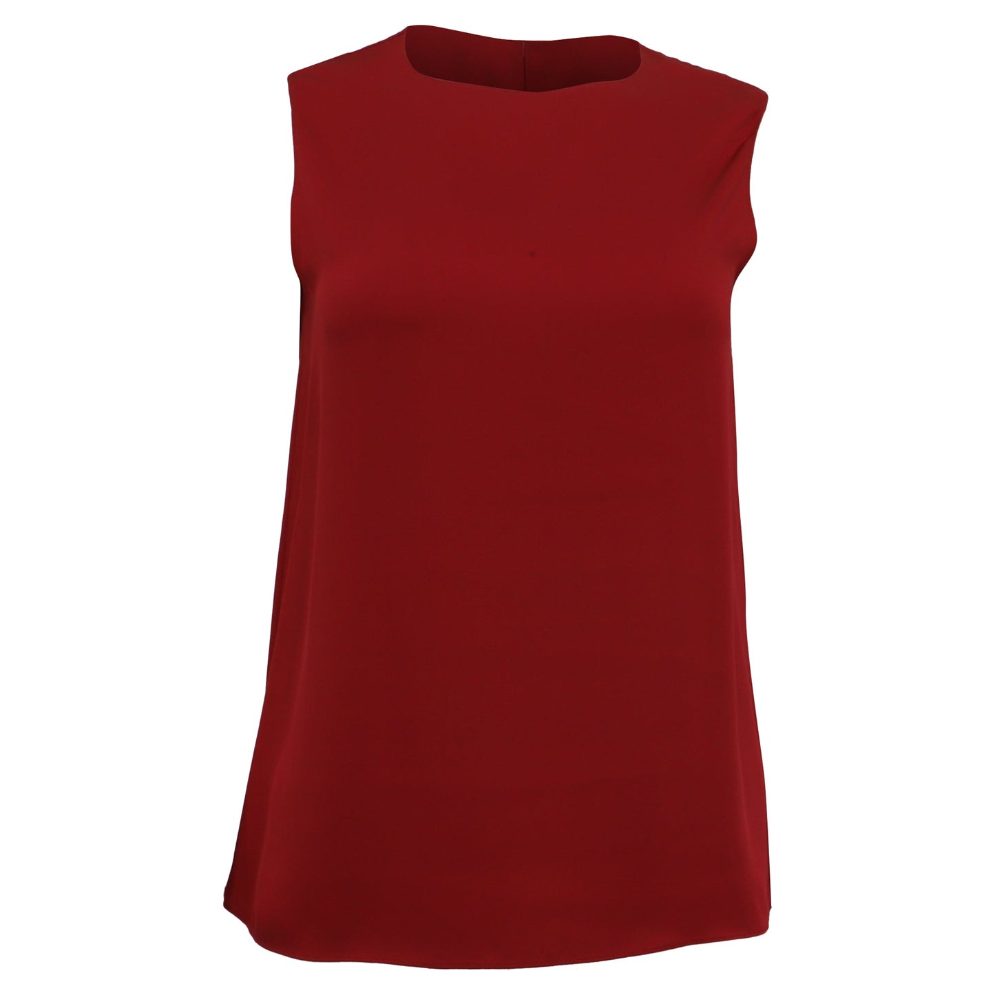 Camiseta sin mangas de seda color vinotinto