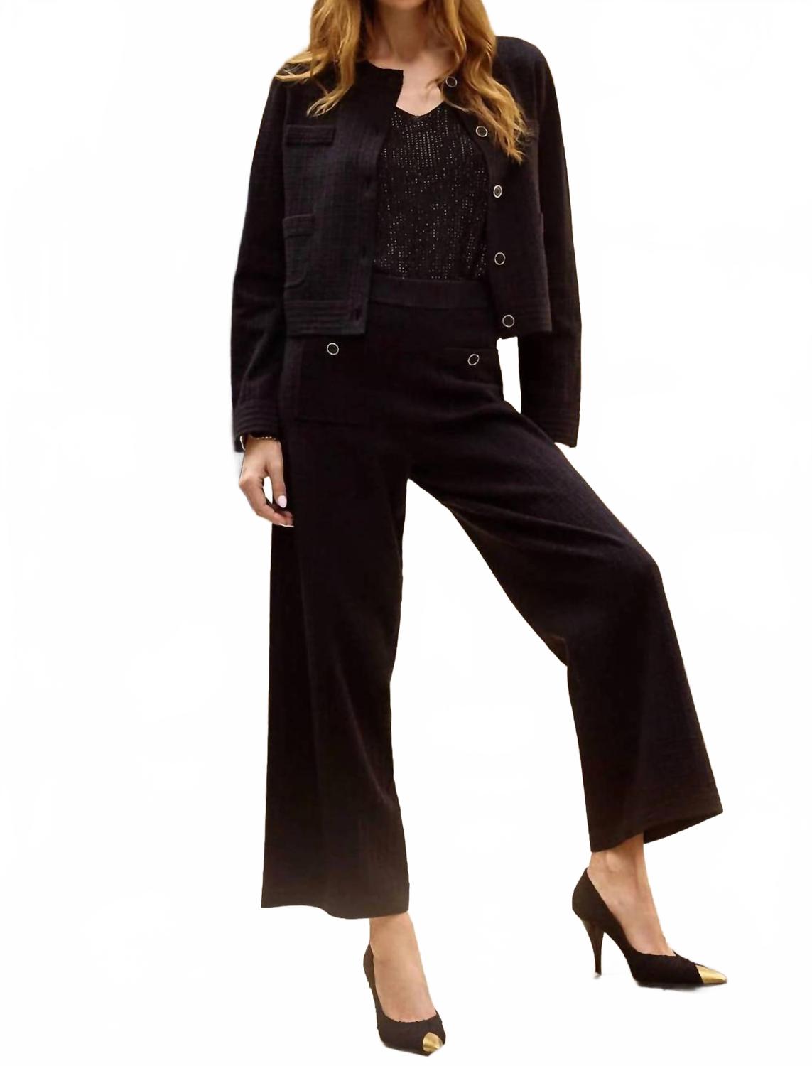 Chaqueta de mujer con cuello redondo color negro