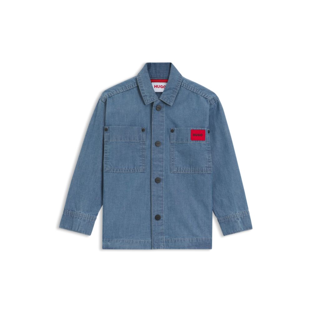 Sobrecamisa infantil de algodón color azul