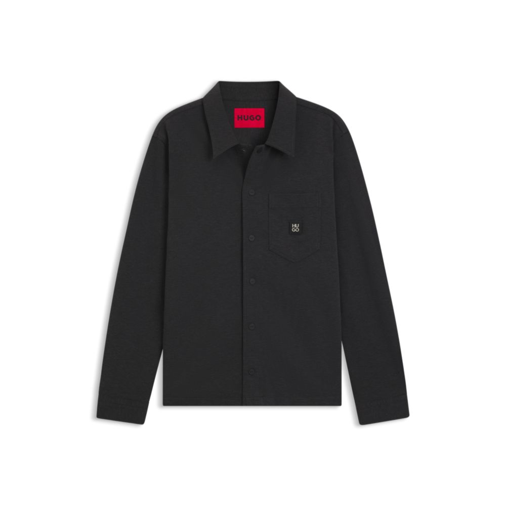 Camisa de mezcla de algodón de corte amplio
